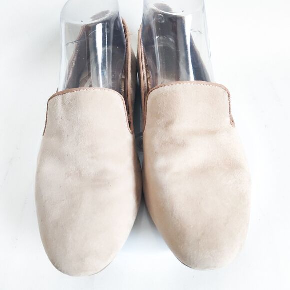 Birdies The Starling Boho Preppy 9.5 Latte Suede Loafers Flats Nuetral Camel Tan - Picture 4 of 10